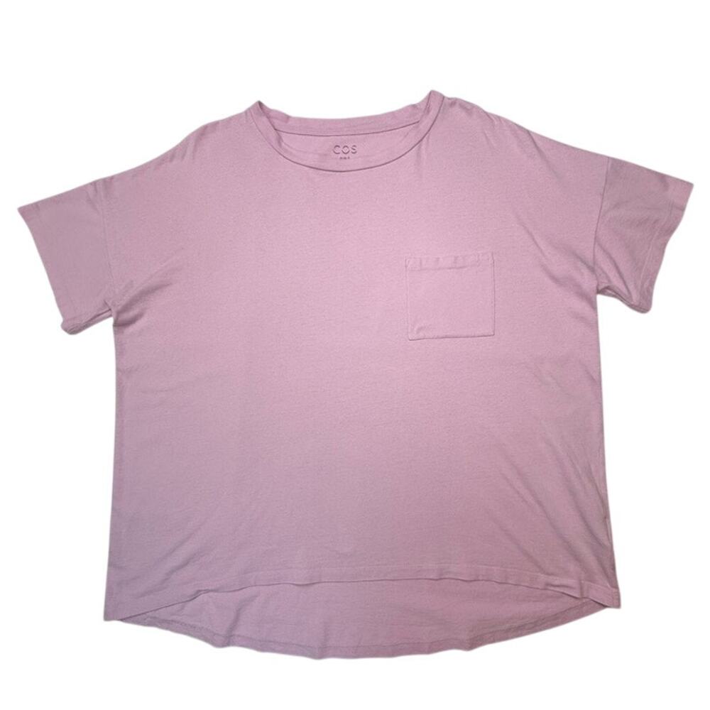 COS Oversized Pocket Tee Women's Small Lilac Cotton Boxy Minimalist Shirt